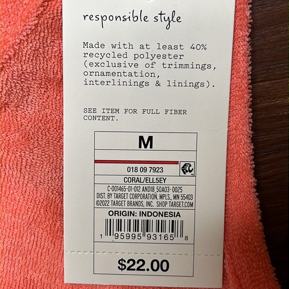 A new day, womens coral Terry cloth dress, multiple sizes, new with tags - Picture 4 of 6